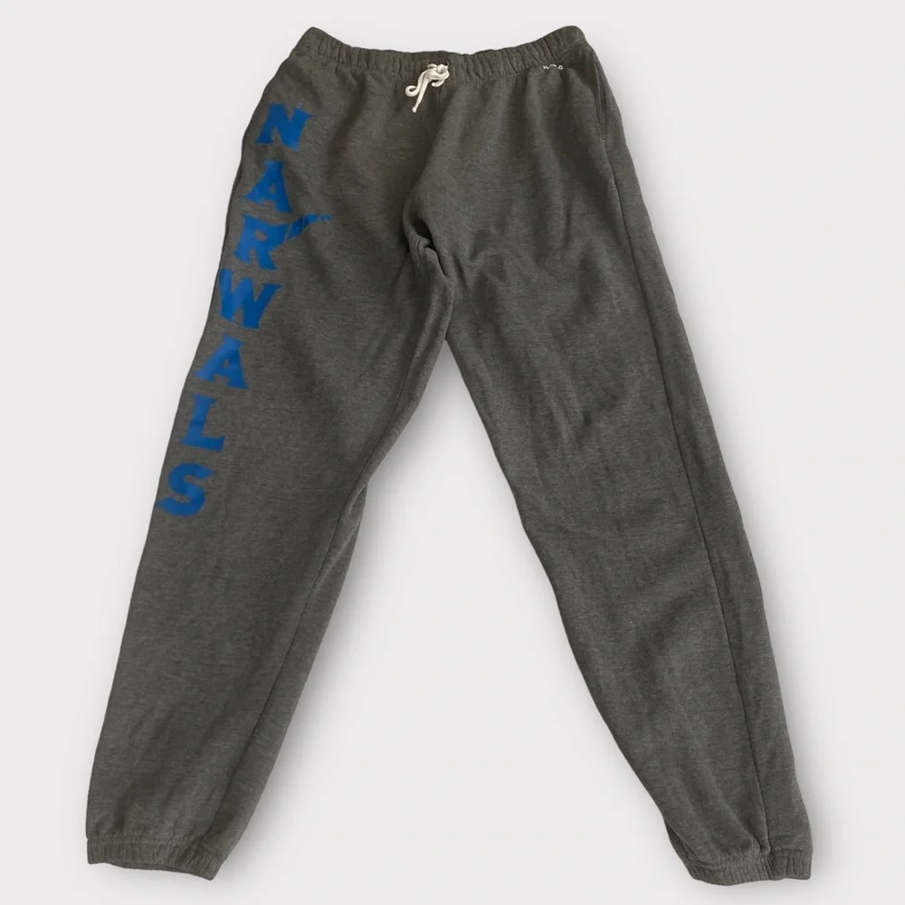 Toddland Mens Sweatpants Large Narwals Narwhals Spellout Cotton Blend Streetwear
